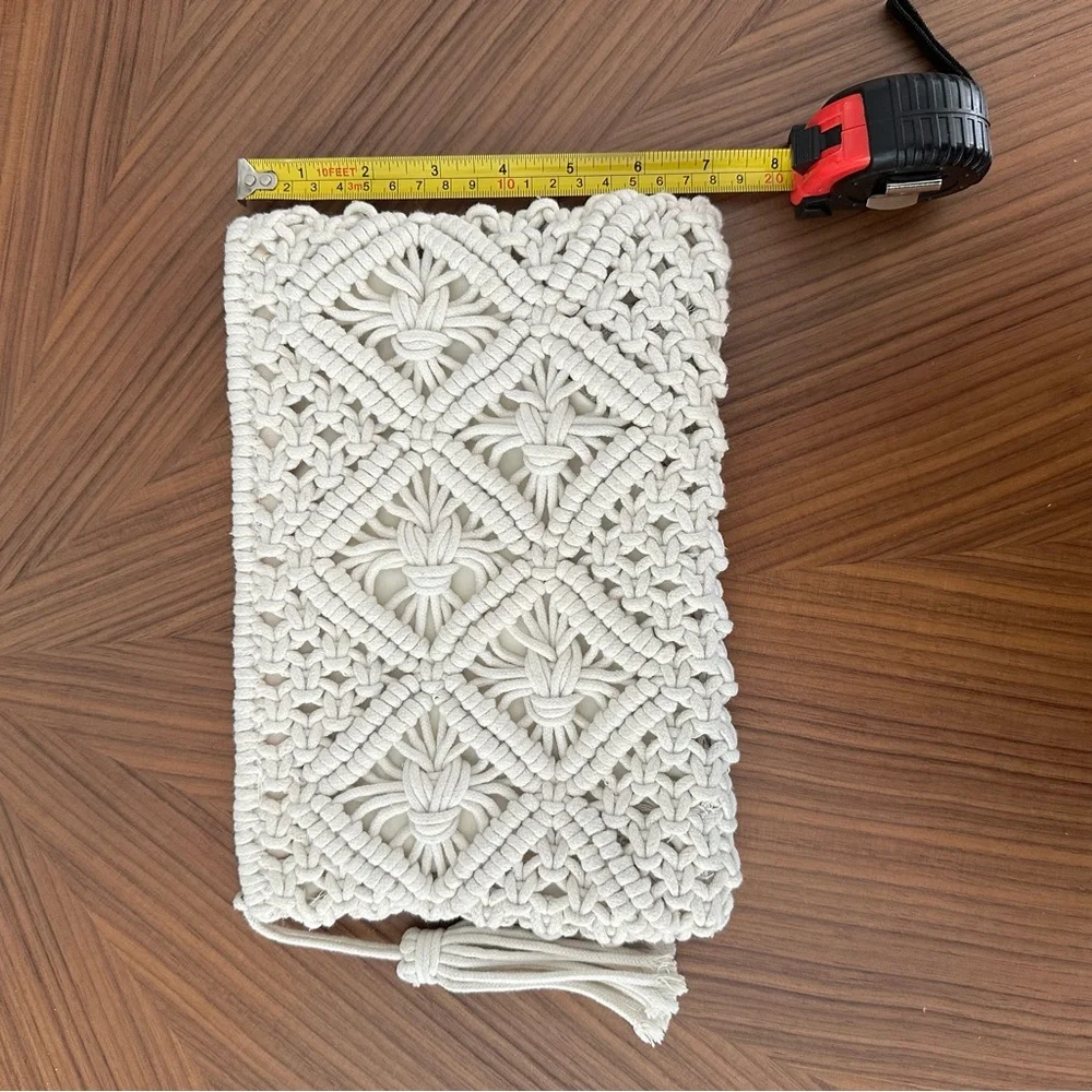 Handmade Macramé Clutch with Tassel - Picture 4 of 5